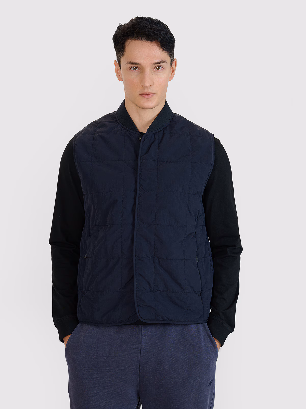 Bezrękawnik ze stójką męski - czarny