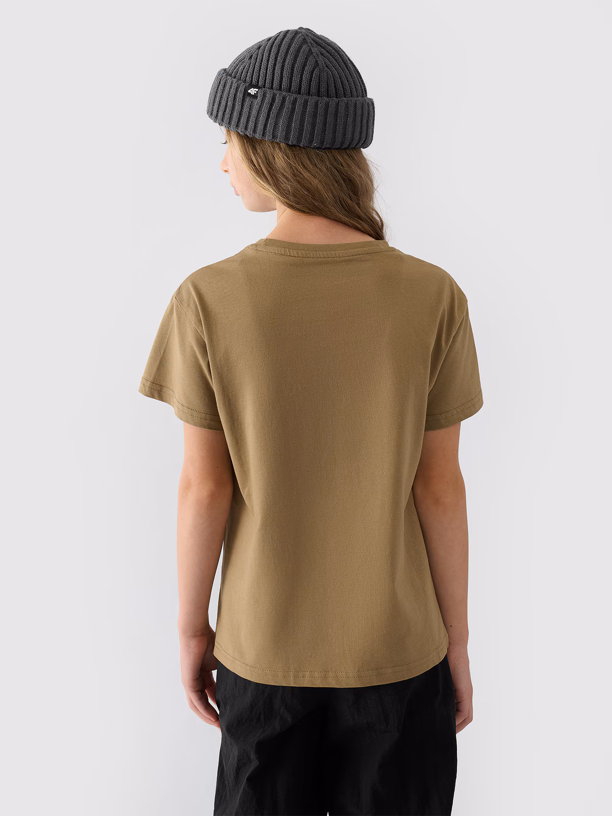 T-shirt gładki dziewczęcy - fioletowy