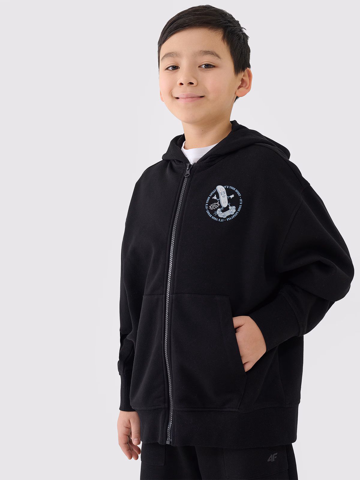 Bluza dresowa rozpinana z kapturem chłopięca - granatowa