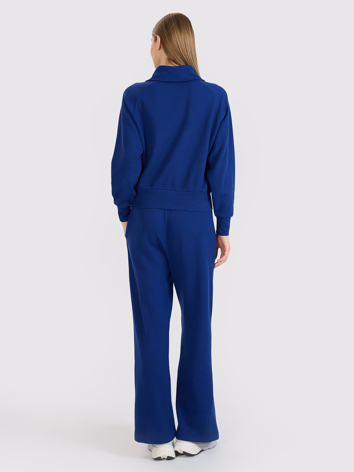 Spodnie oversize z szerokimi nogawkami damskie - granatowe