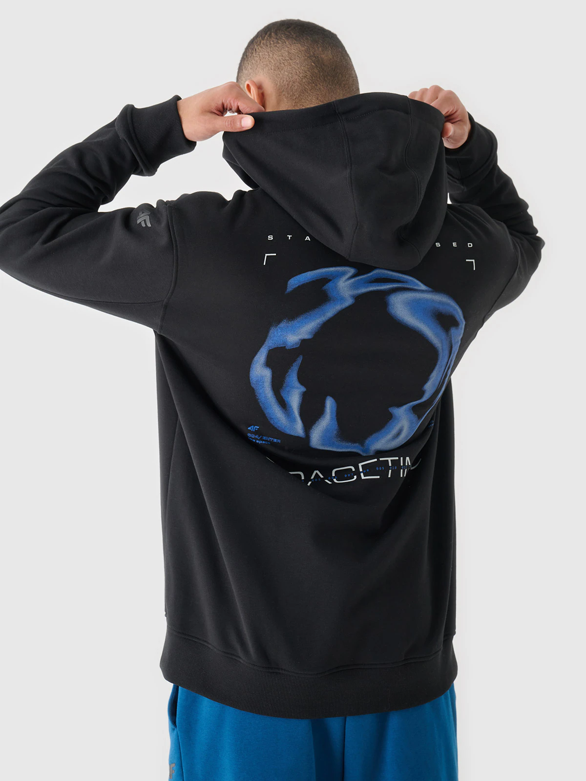 Bluza dresowa nierozpinana z kapturem męska - czarna