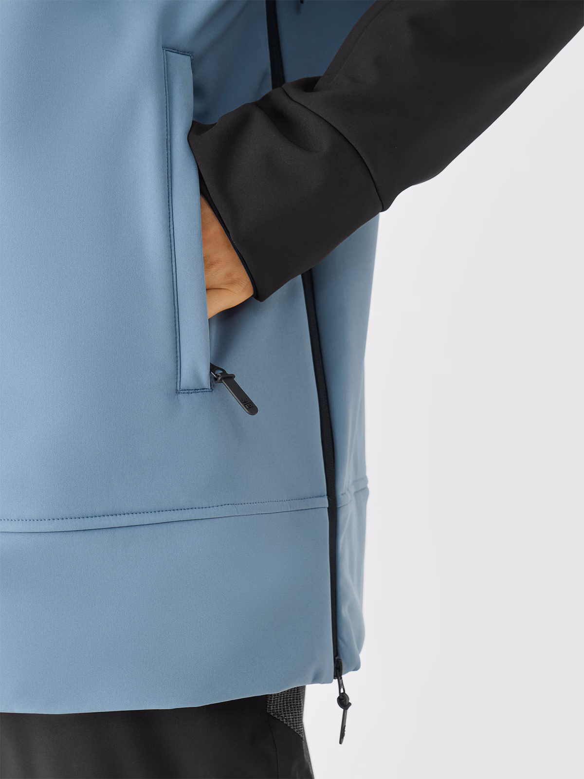 Długa bluza snowboardowa z softshellu membrana 5000 męska - granatowa