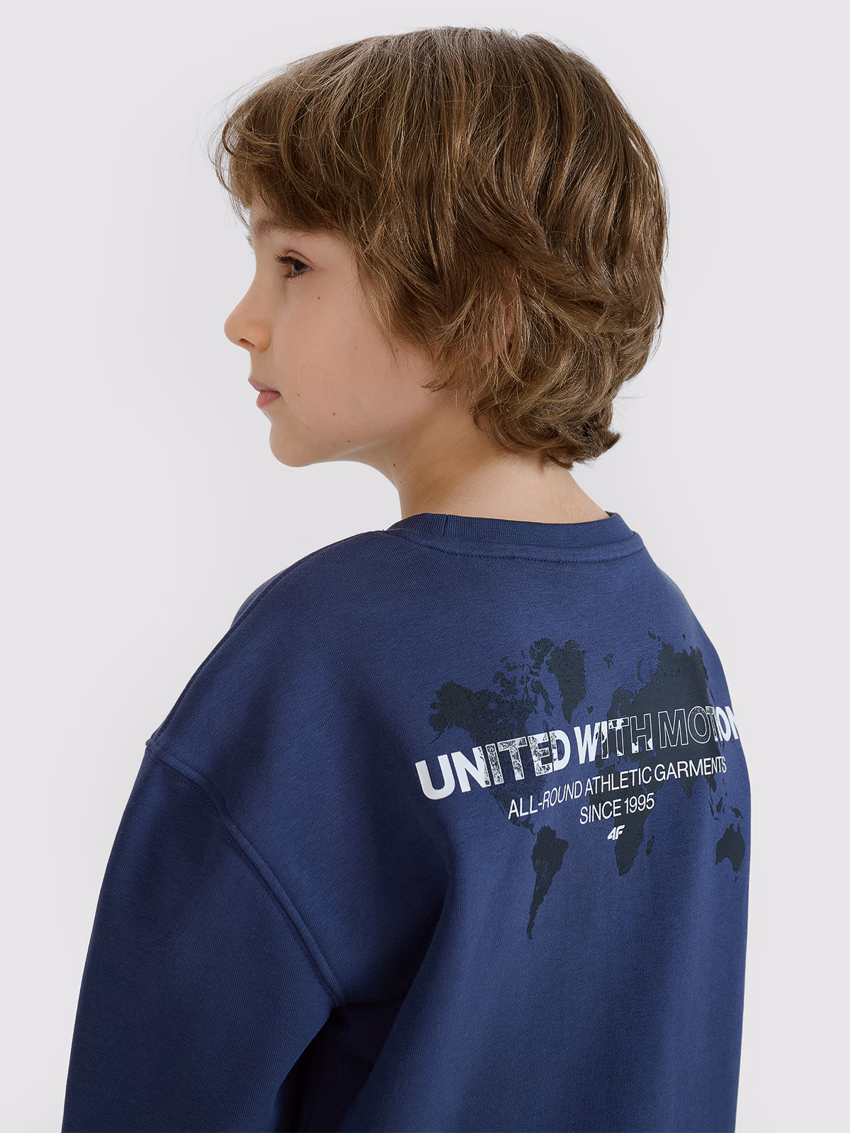 Bluza dresowa nierozpinana bez kaptura chłopięca - granatowa