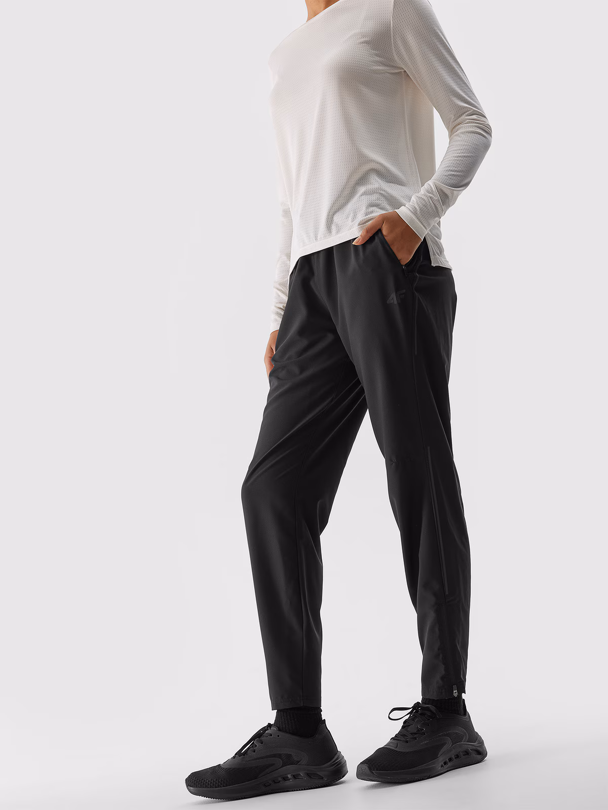 Spodnie do biegania szybkoschnące damskie - czarne