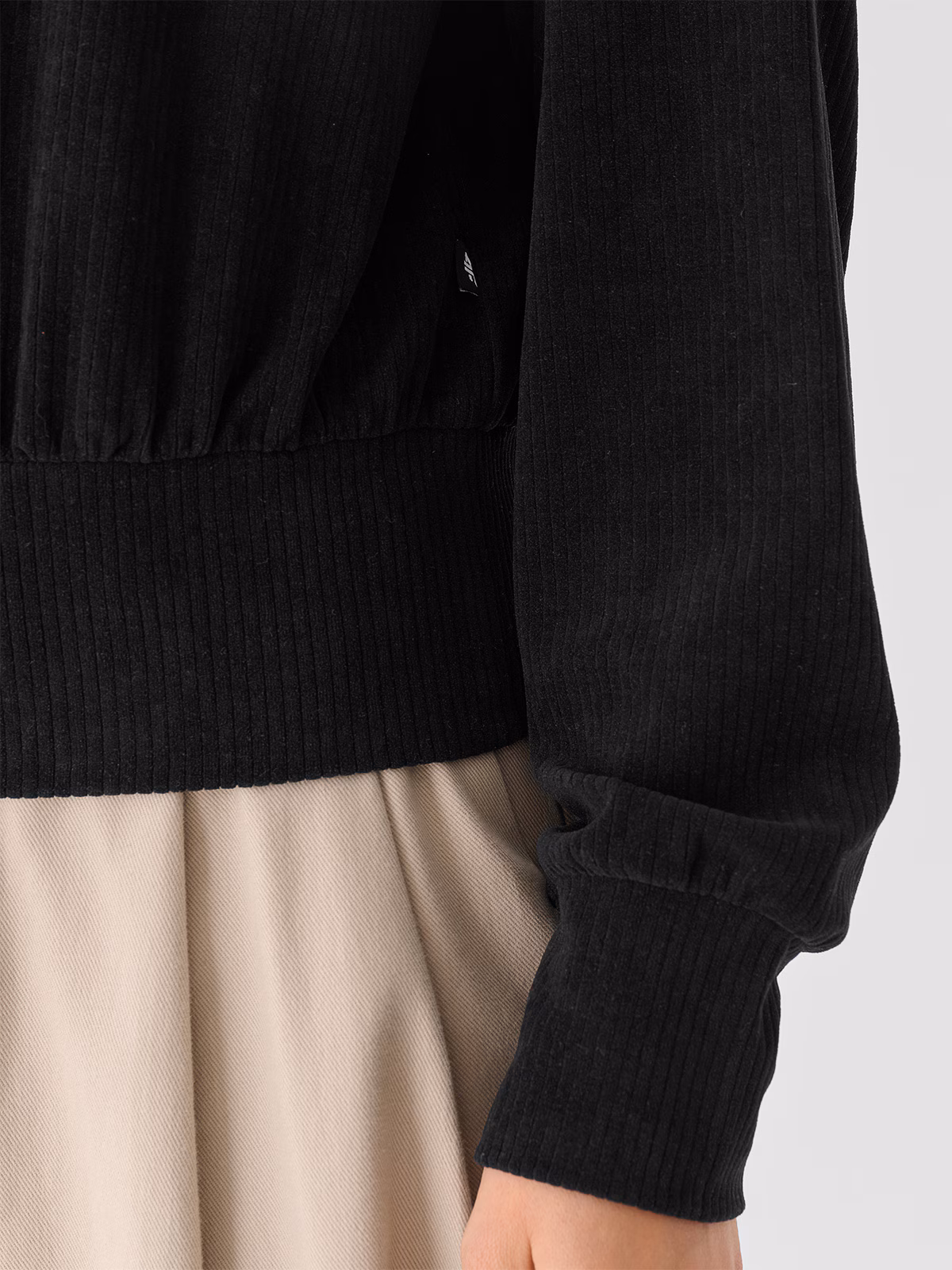 Bluza dresowa z weluru nierozpinana bez kaptura damska - czerwona