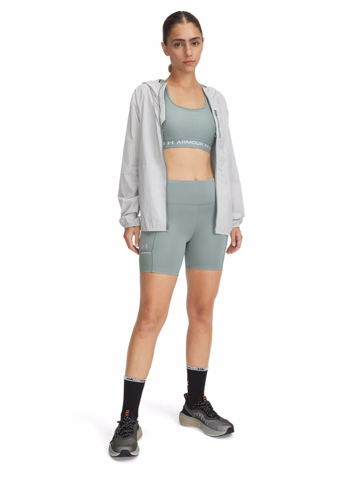 Spodenki do biegania damskie Under Armour UA Launch Half Tight - zielone