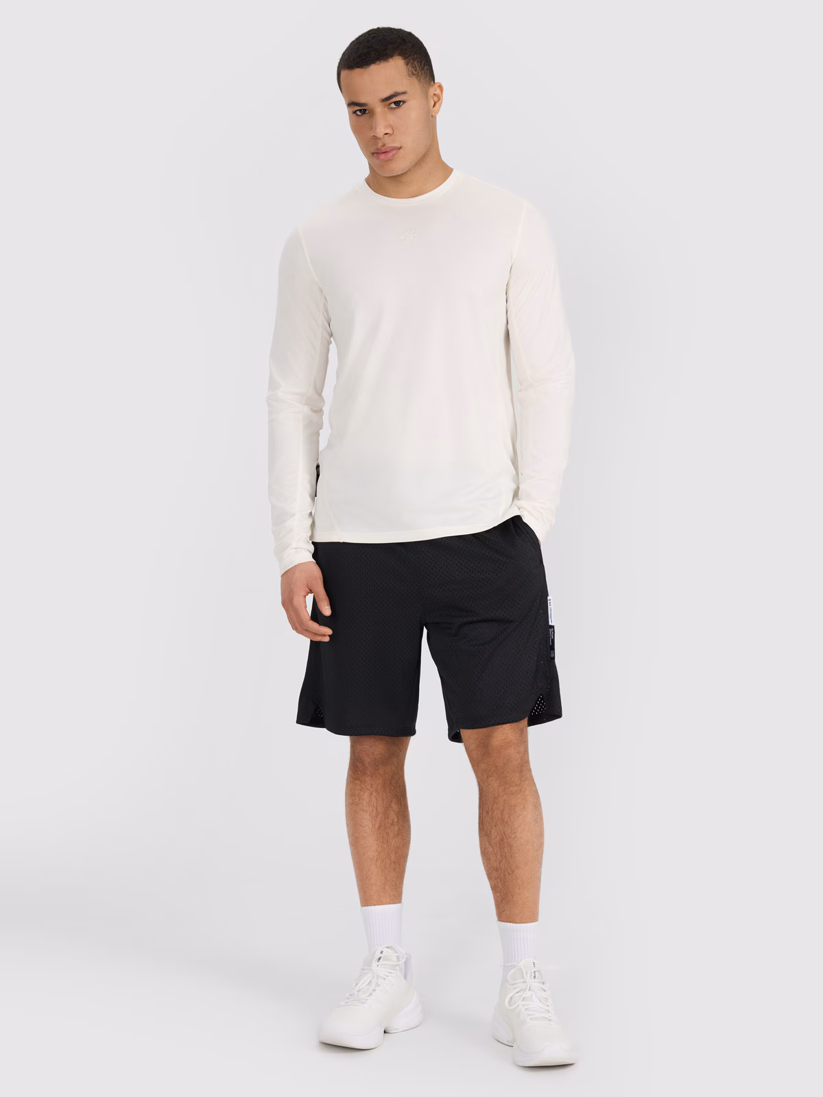 Longsleeve do koszykówki regular szybkoschnący męski - biały