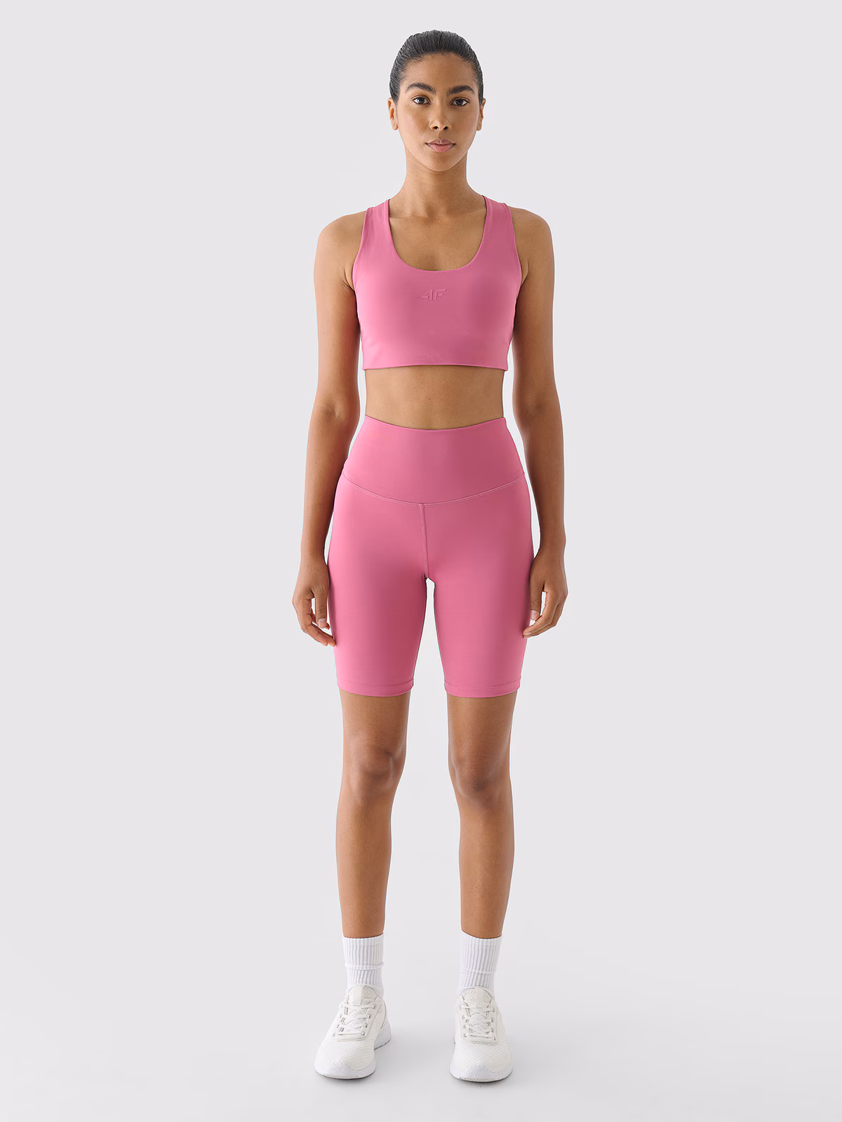 Legginsy krótkie treningowe damskie - fioletowe