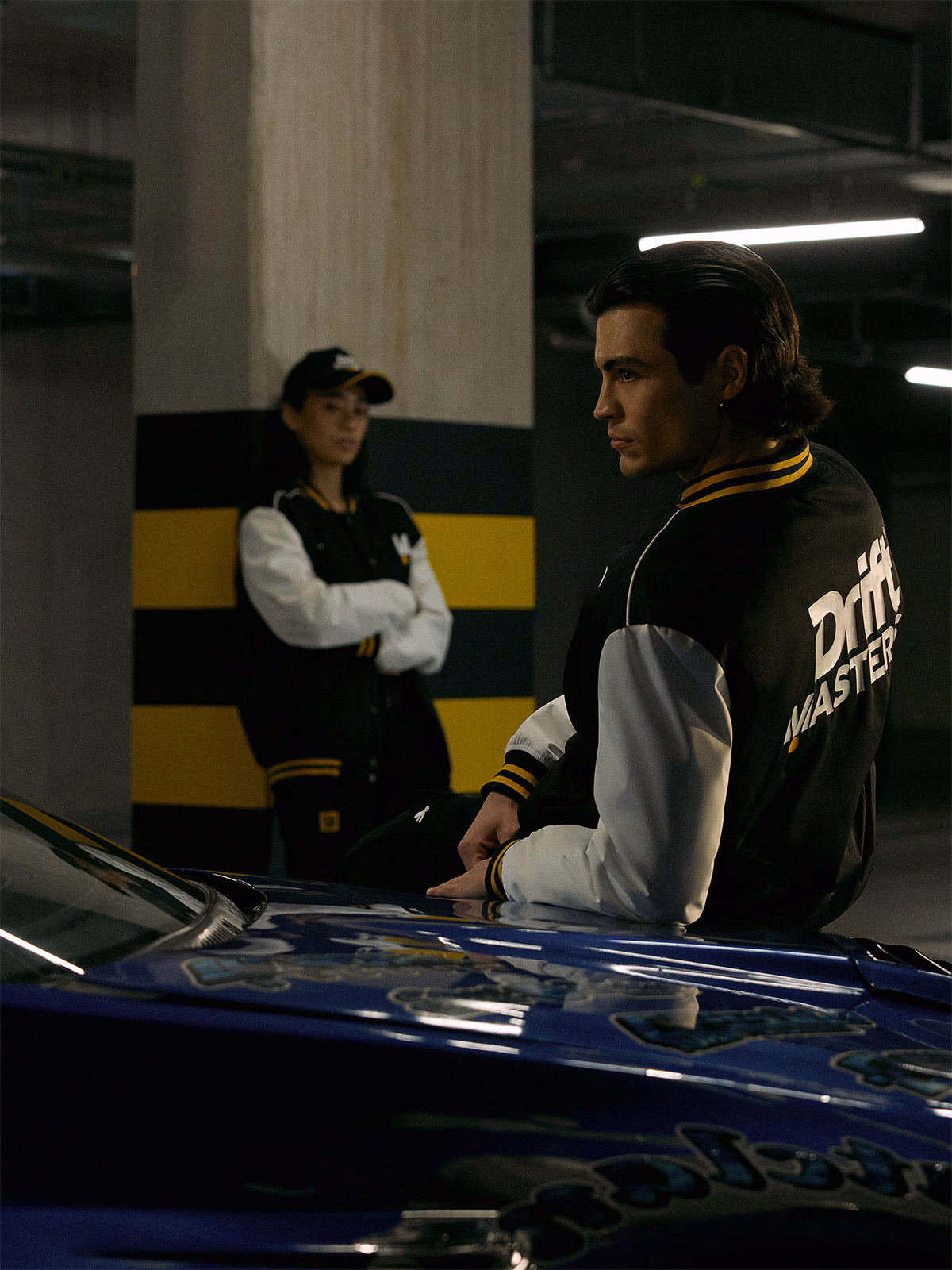 Kurtka przejściowa bomberka uniseks 4F x Drift Masters - czarna