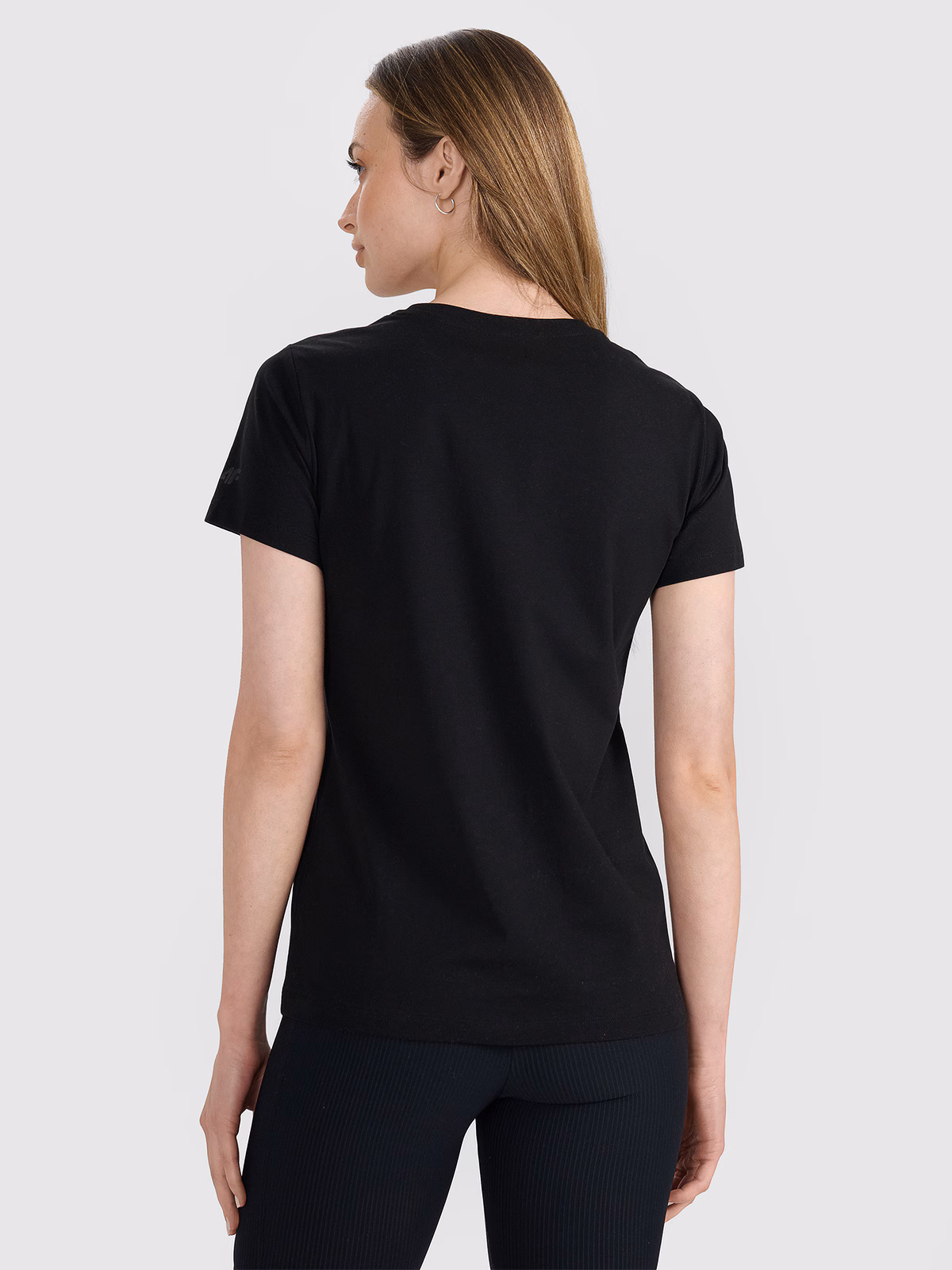 T-shirt regular z nadrukiem damski - beżowy