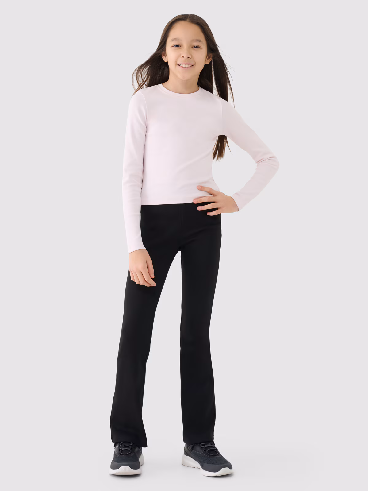 Legginsy dzianinowe dziewczęce - czarne