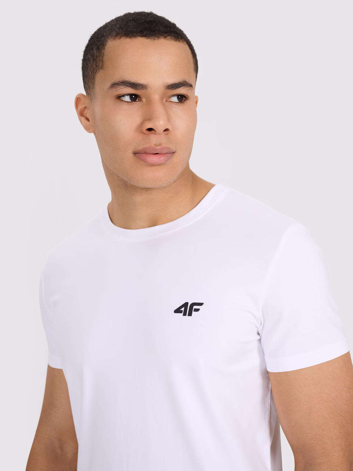 T-shirt slim gładki męski (2-pack) - czarny