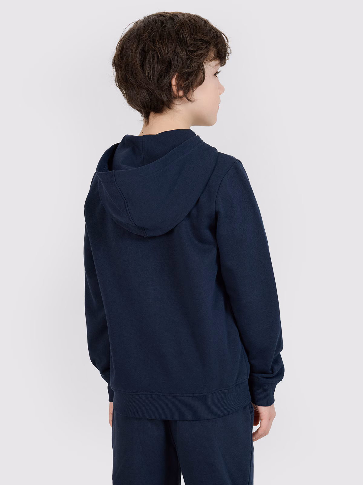 Bluza dresowa rozpinana z kapturem chłopięca - czarna