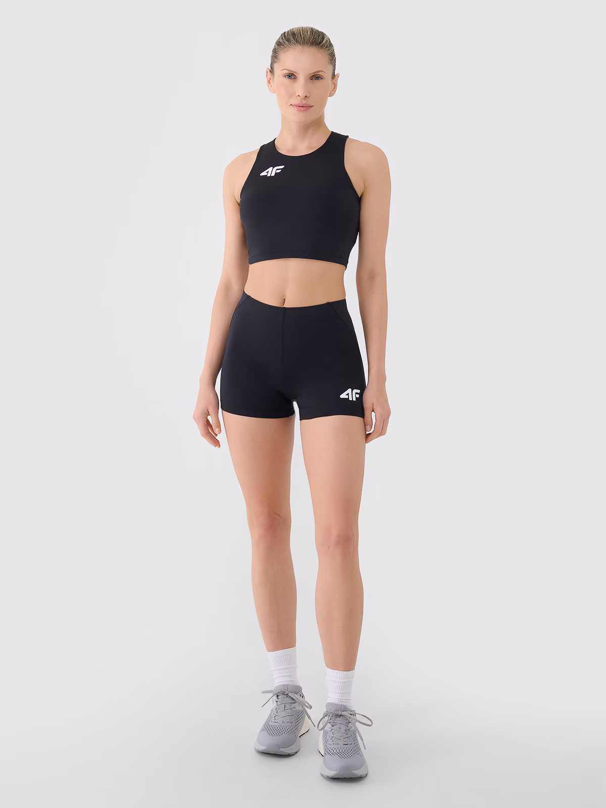 Legginsy krótkie treningowe damskie - niebieskie