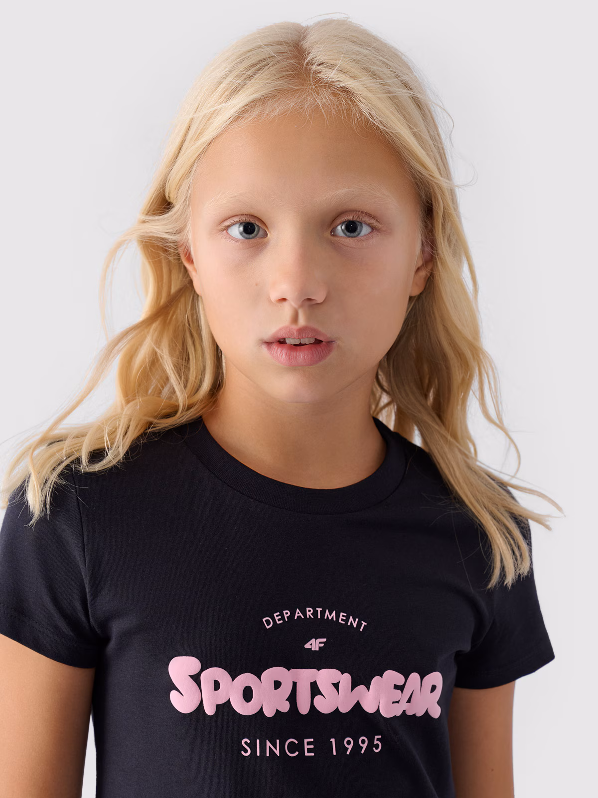 T-shirt z nadrukiem dziewczęcy - fioletowy