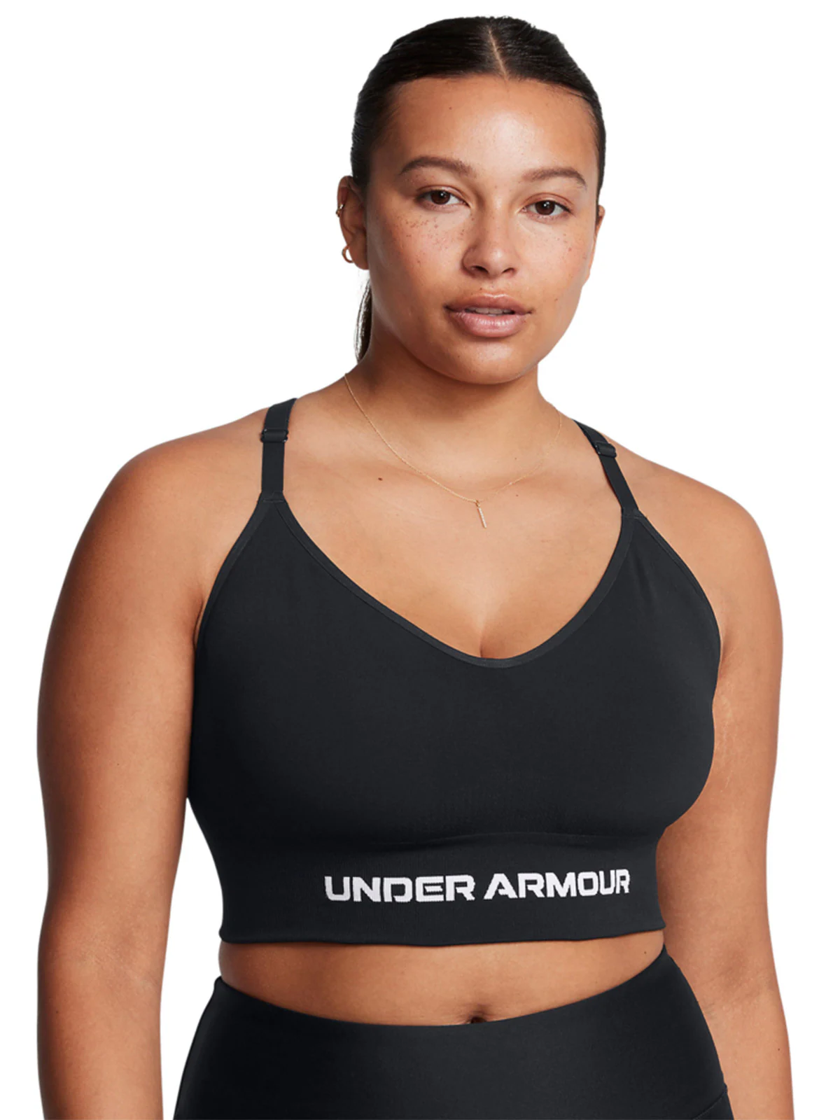 Biustonosz treningowy damski Under Armour Vanish Seamless Low Bra - czarny