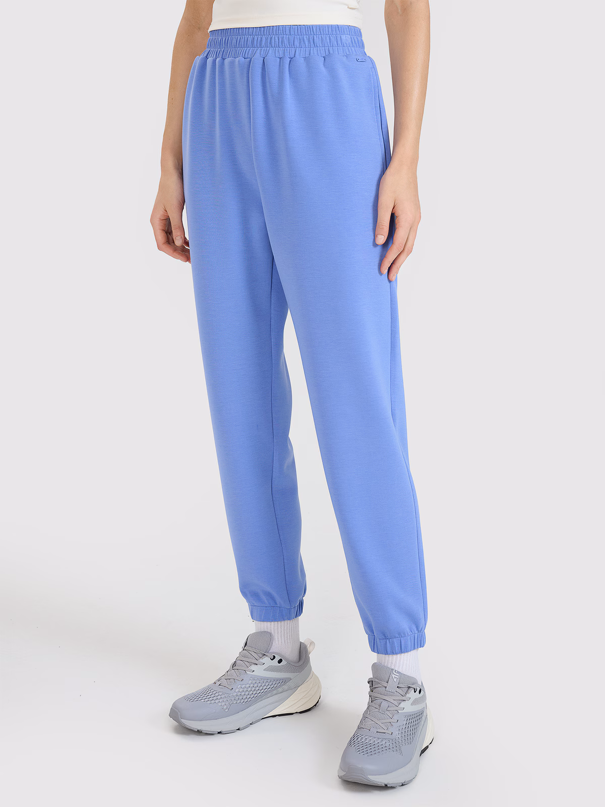 Spodnie dresowe joggery z modalem damskie - beżowe