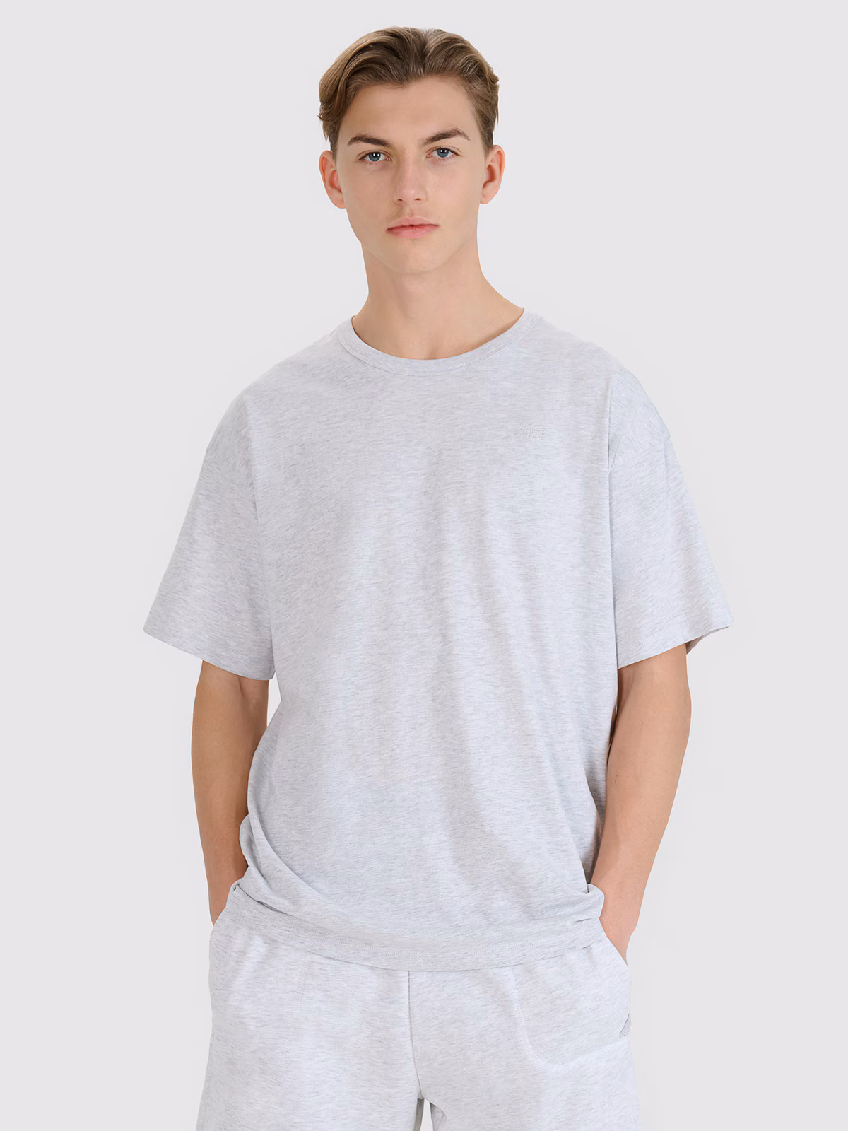 T-shirt oversize gładki uniseks - szary