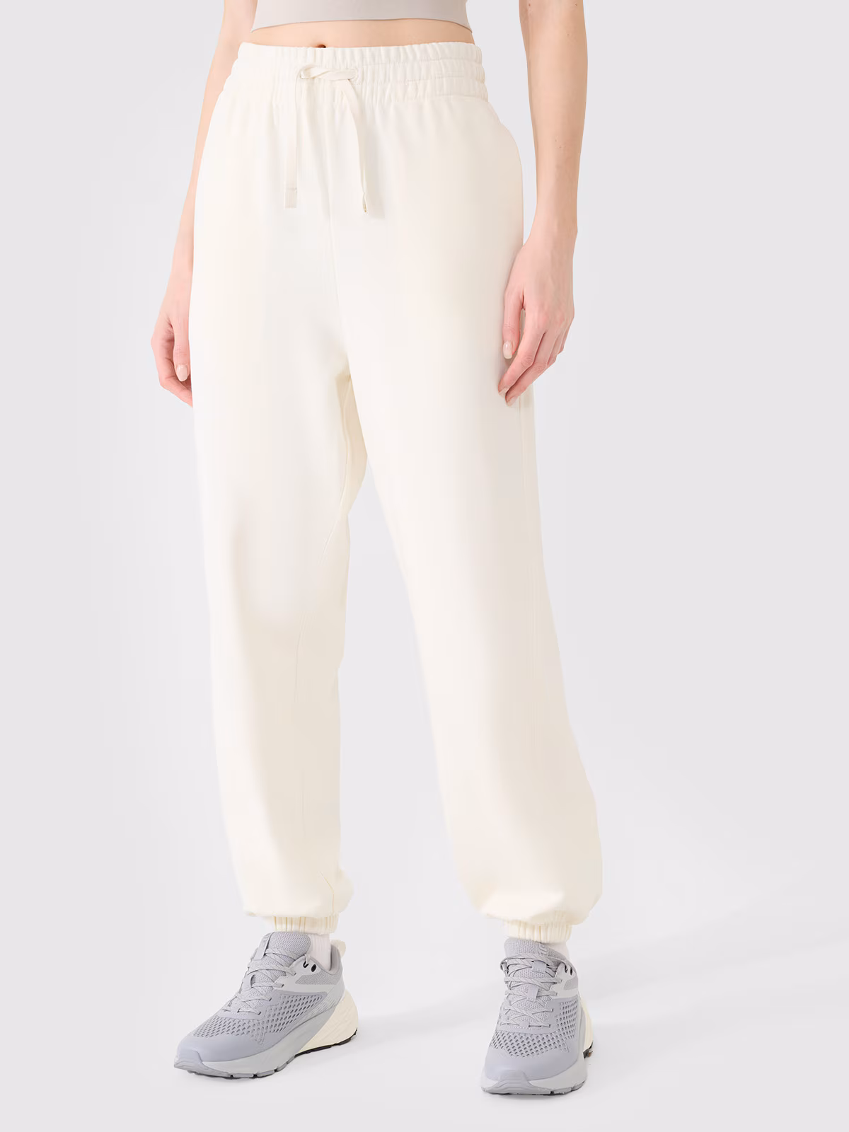 Spodnie dresowe joggery damskie - białe