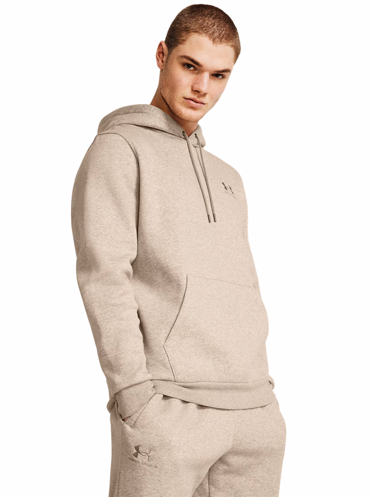 Bluza dresowa nierozpinana z kapturem męska Under Armour UA Icon Fleece Hoodie - szara
