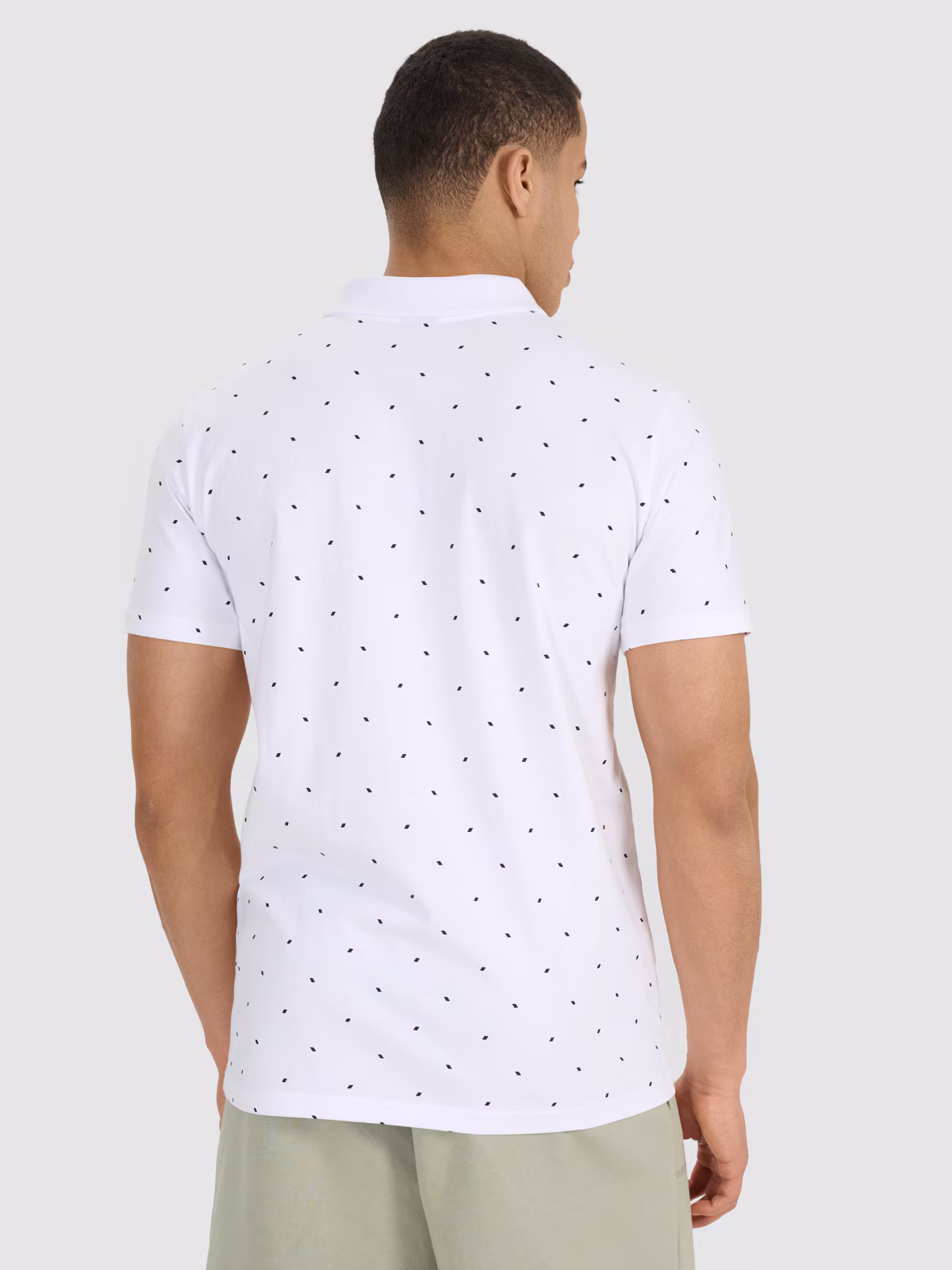 Koszulka polo regular z nadrukiem męska - biała