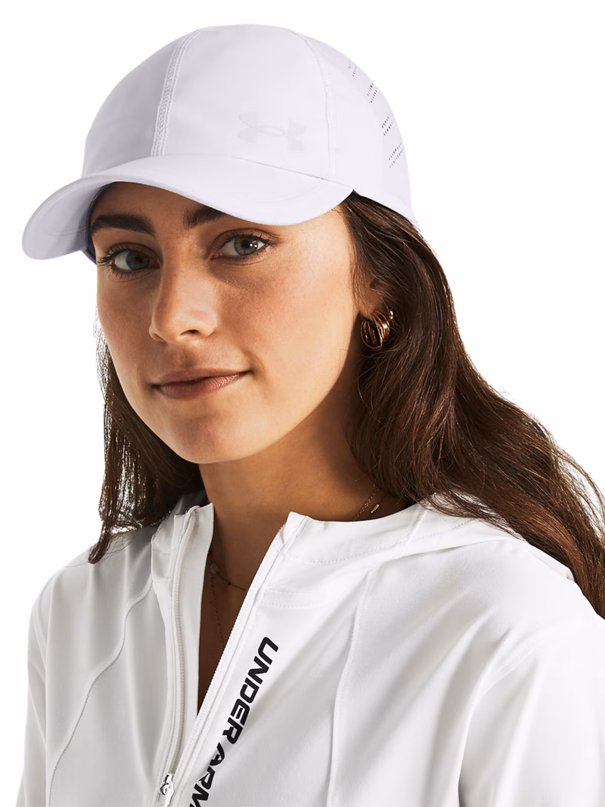 Czapka z daszkiem do biegania damska Under Armour W Iso-chill Launch Adj - biała