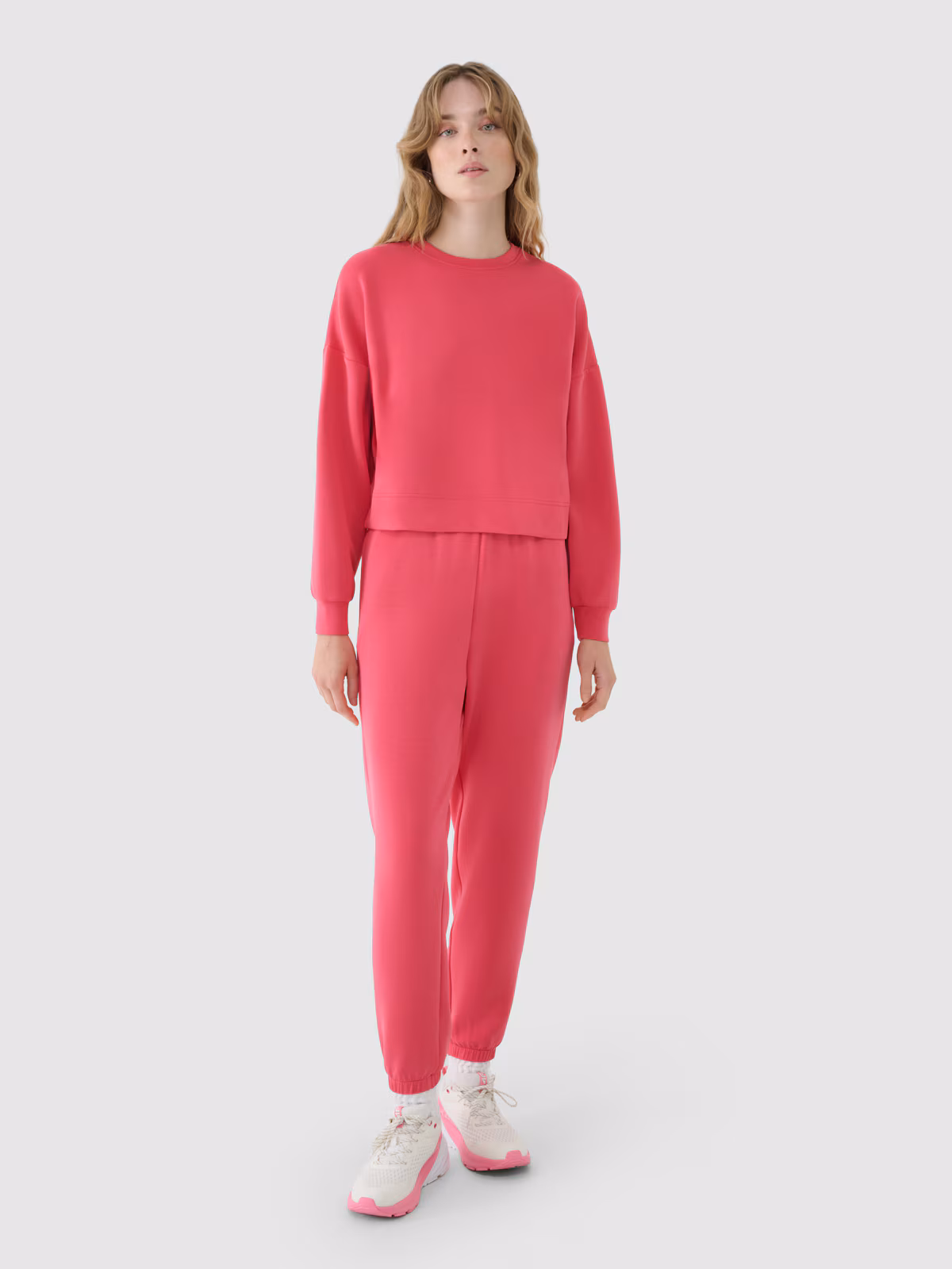 Bluza dresowa nierozpinana z modalem damska - niebieska