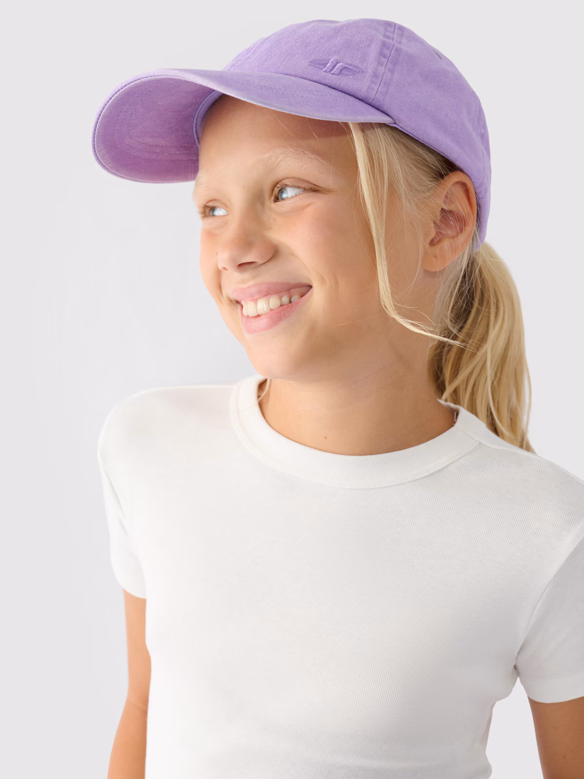 T-shirt gładki dziewczęcy - fioletowy