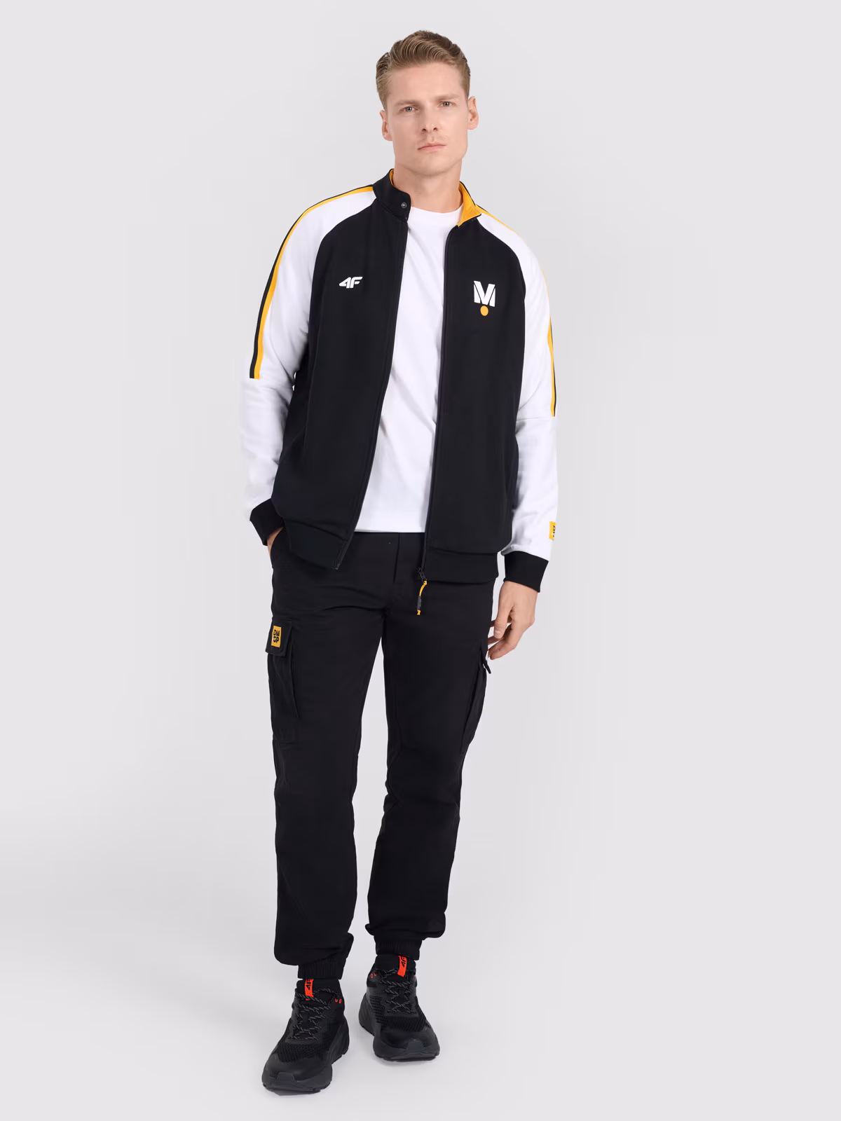 Bluza dresowa rozpinana bez kaptura uniseks 4F x Drift Masters - czarna