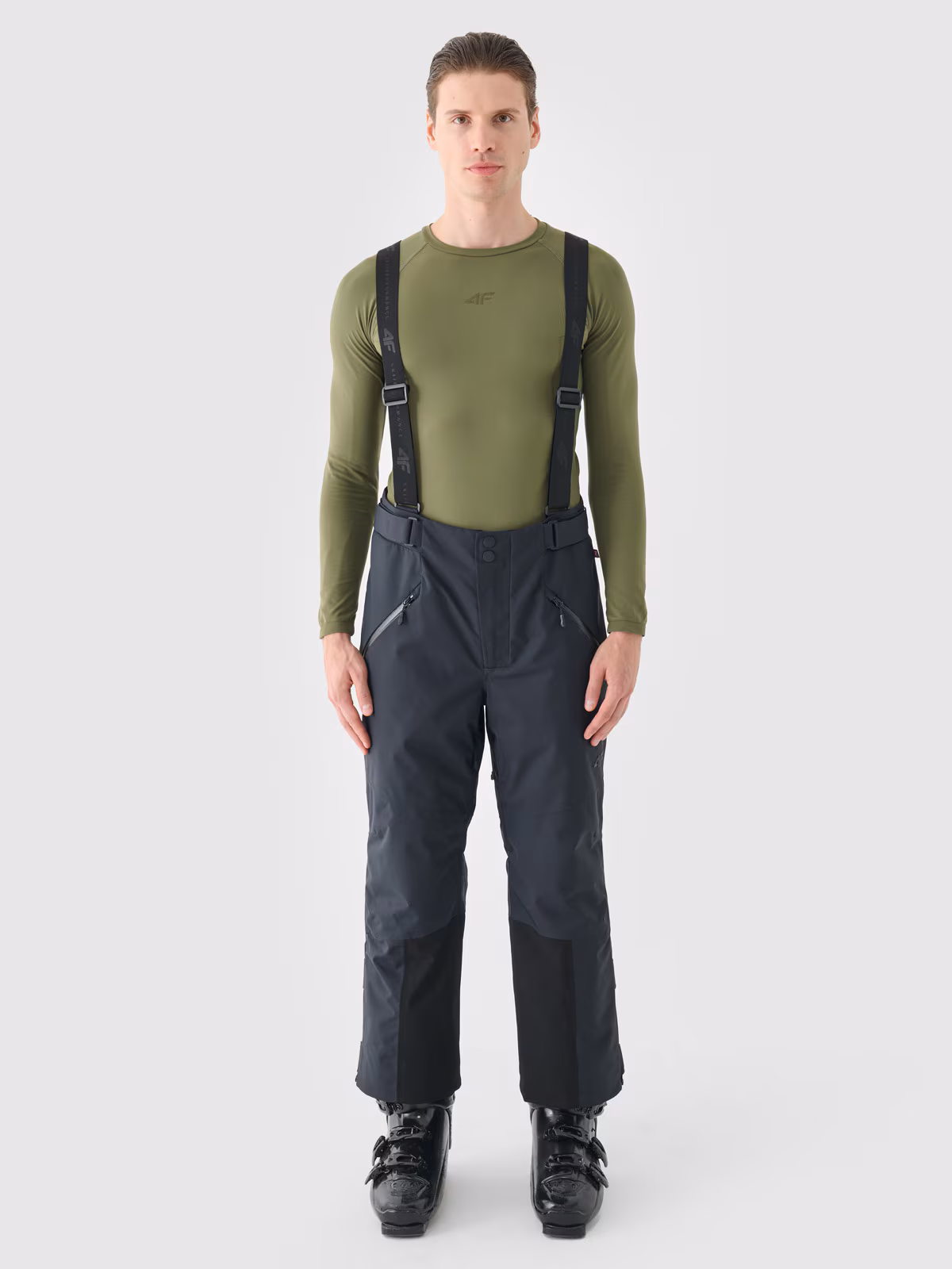 Spodnie narciarskie z szelkami membrana Dermizax 20000 męskie - czarne