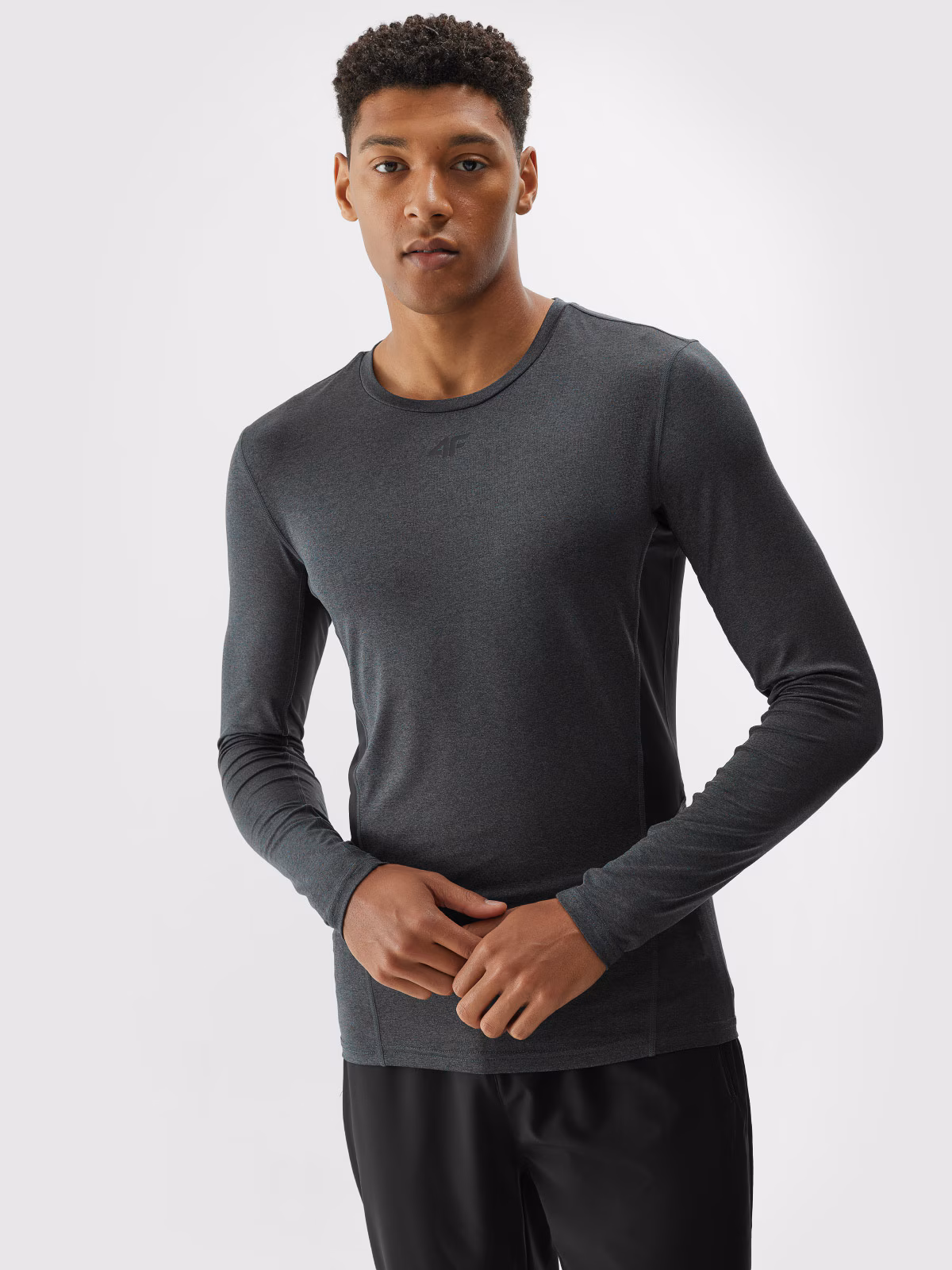 Longsleeve treningowy szybkoschnący męski - szary