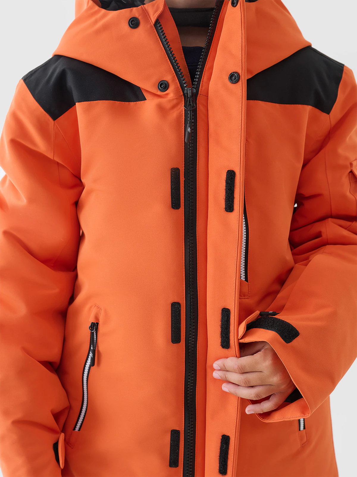 Kurtka snowboardowa membrana 8000 chłopięca - pomarańczowa