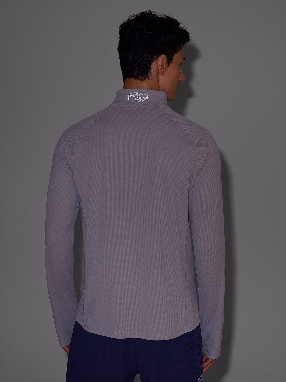 Longsleeve do biegania w terenie szybkoschnący męski - granatowy