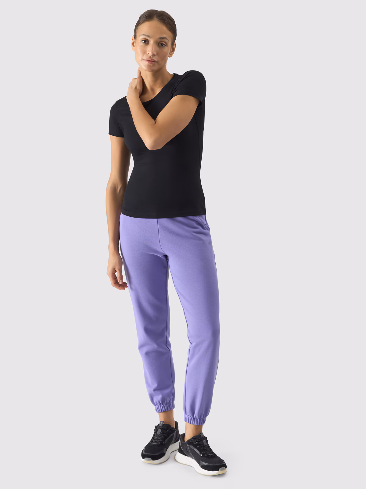 T-shirt slim gładki damski - czerwony