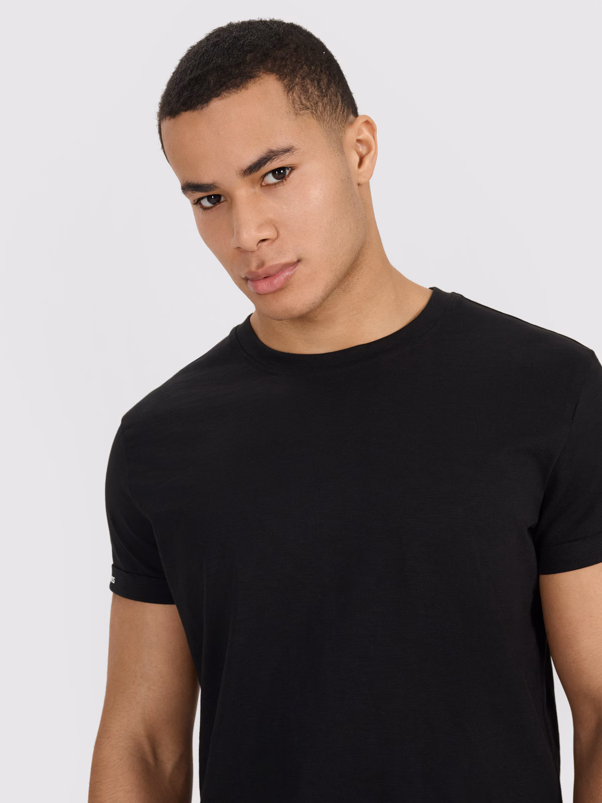 T-shirt regular gładki męski - biały