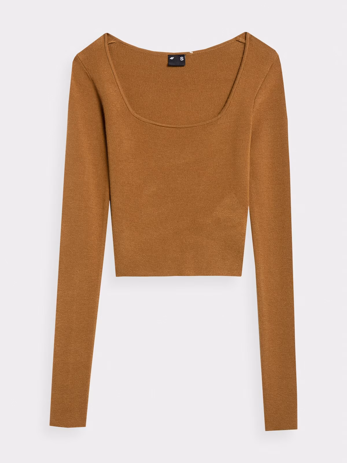 Longsleeve crop-top slim gładki damski