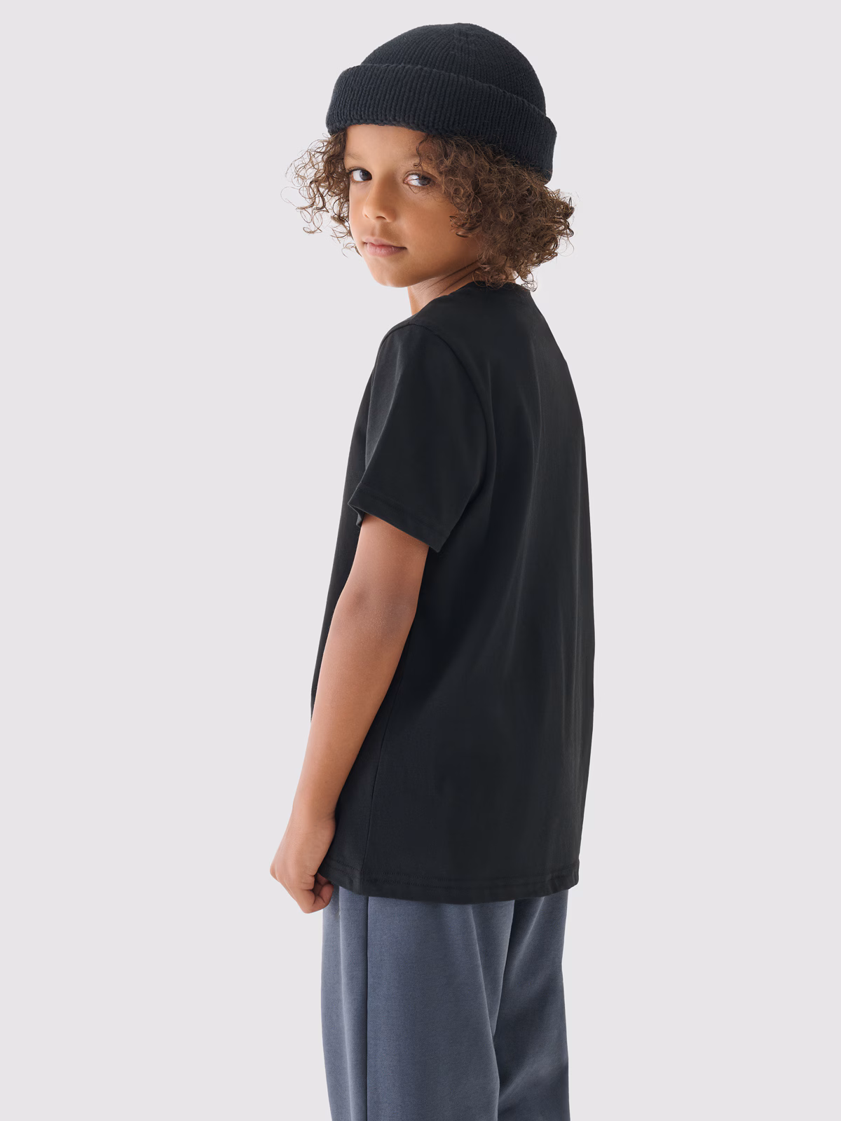 T-shirt gładki chłopięcy - granatowy