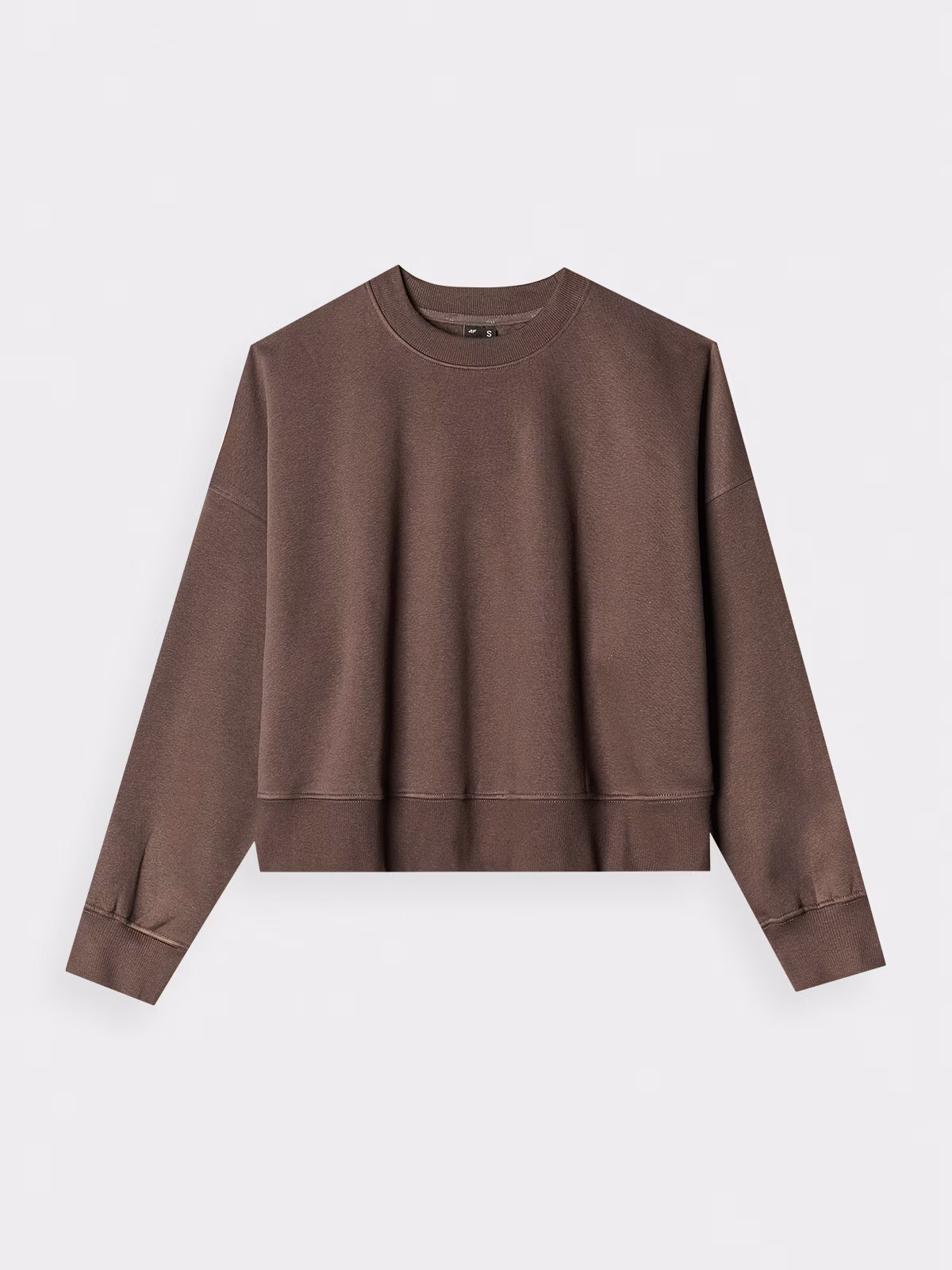 Bluza dresowa oversize nierozpinana bez kaptura damska - brązowa