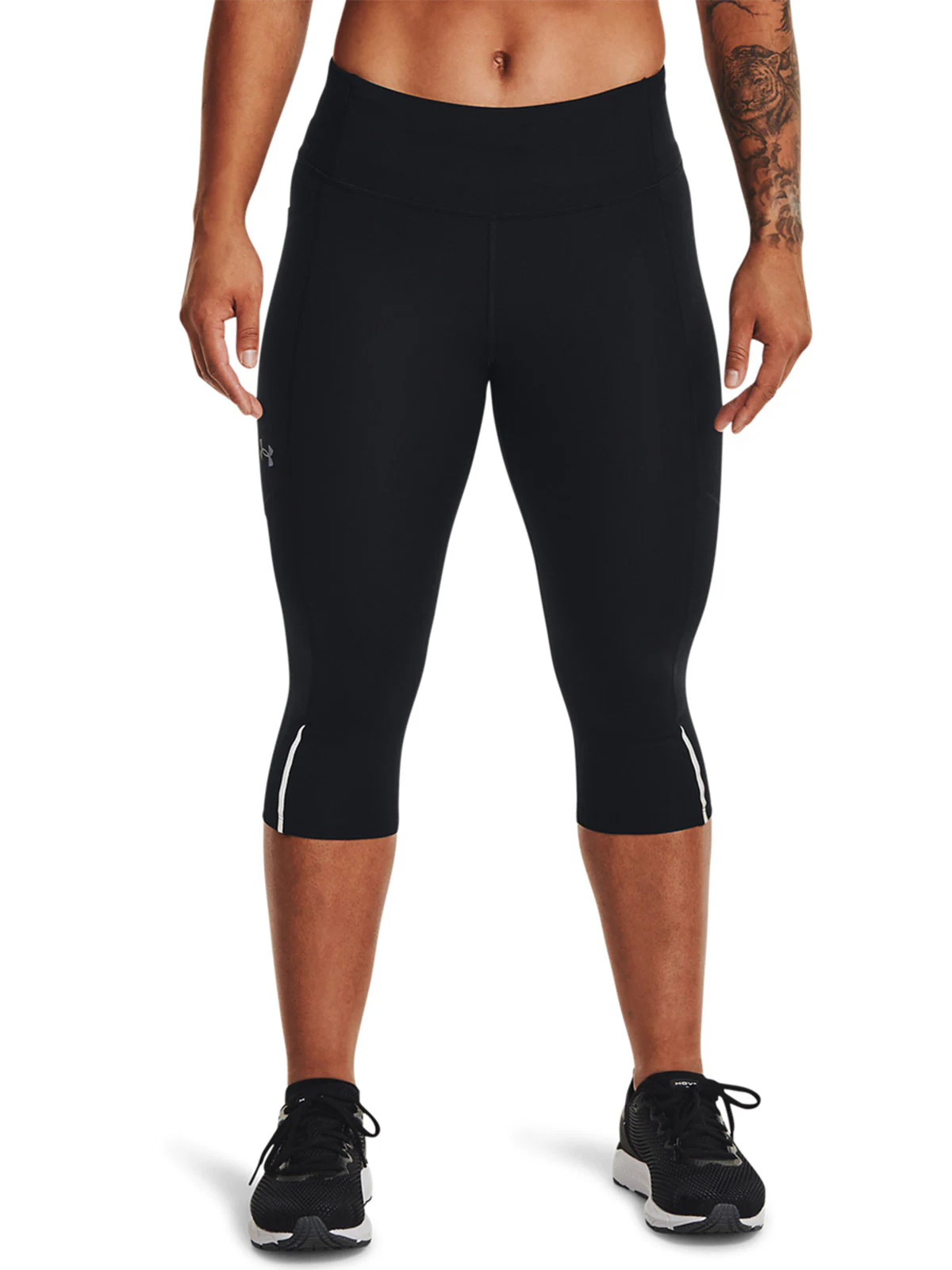 Legginsy do biegania damskie Under Armour UA Launch Capris - czarne