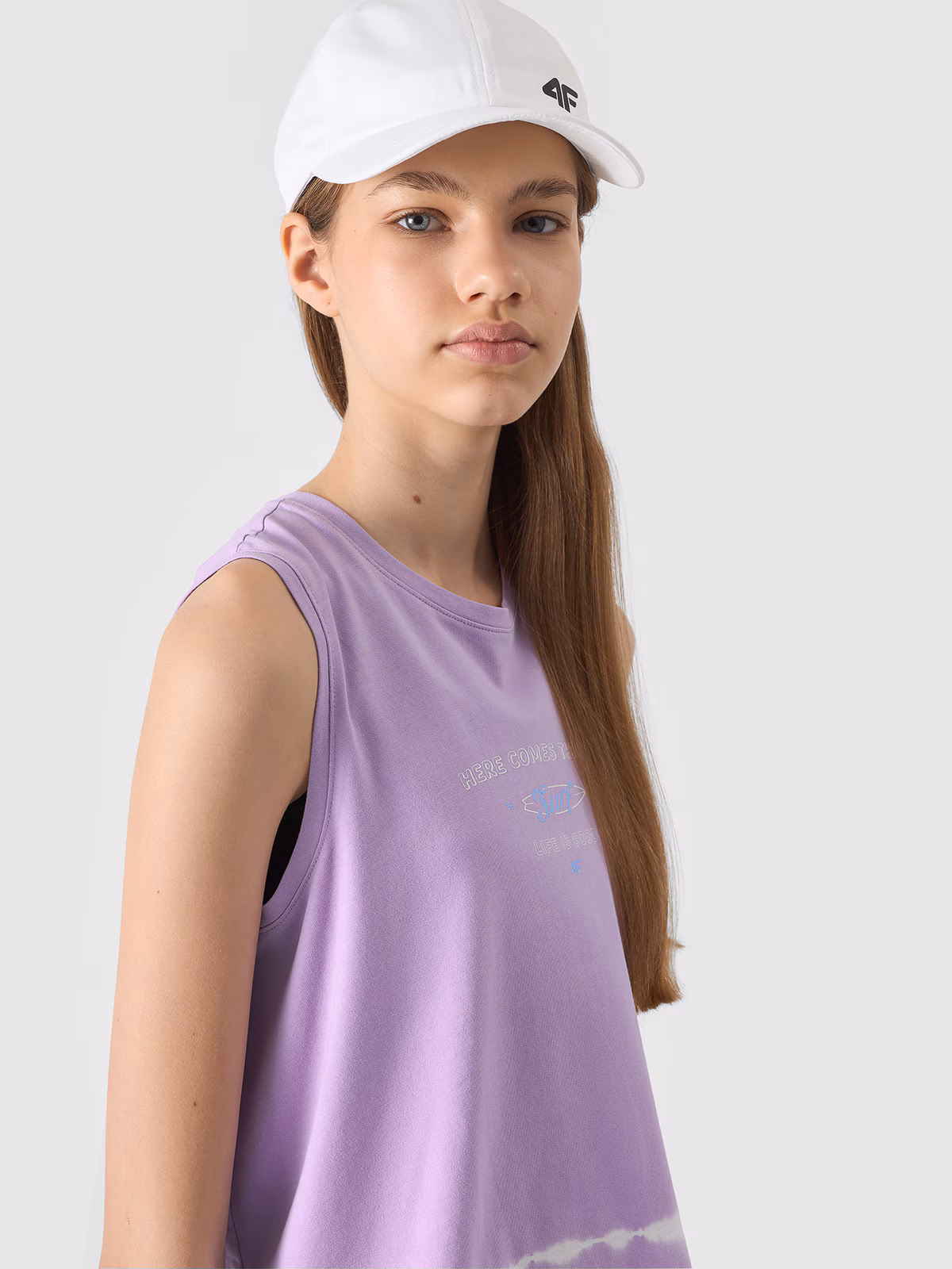 Top z nadrukiem dziewczęcy - fioletowy