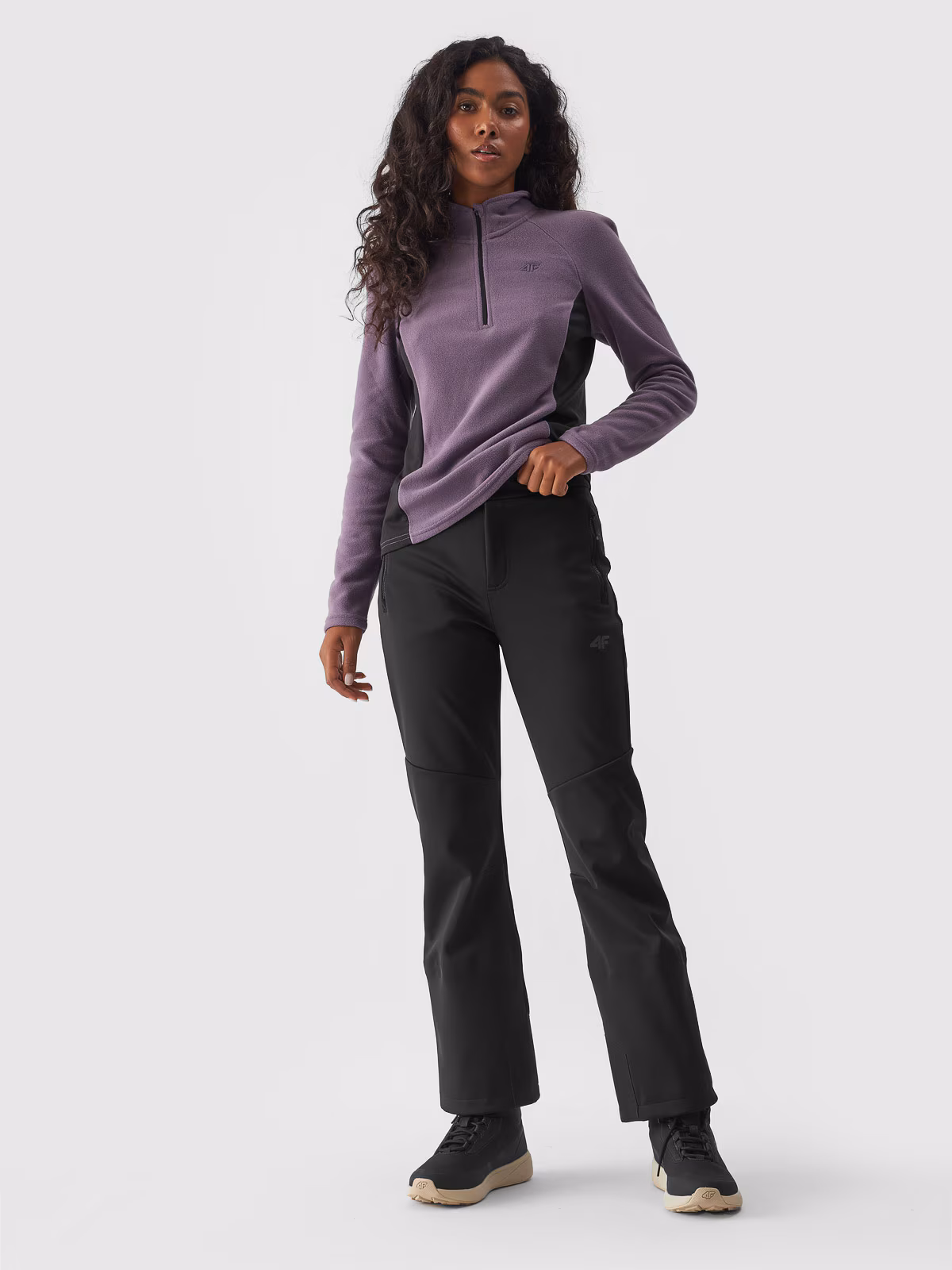 Spodnie narciarskie softshellowe membrana 10000 damskie - czarne