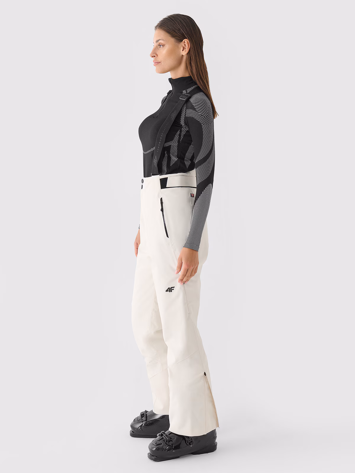 Spodnie narciarskie membrana Dermizax 20000 damskie - białe