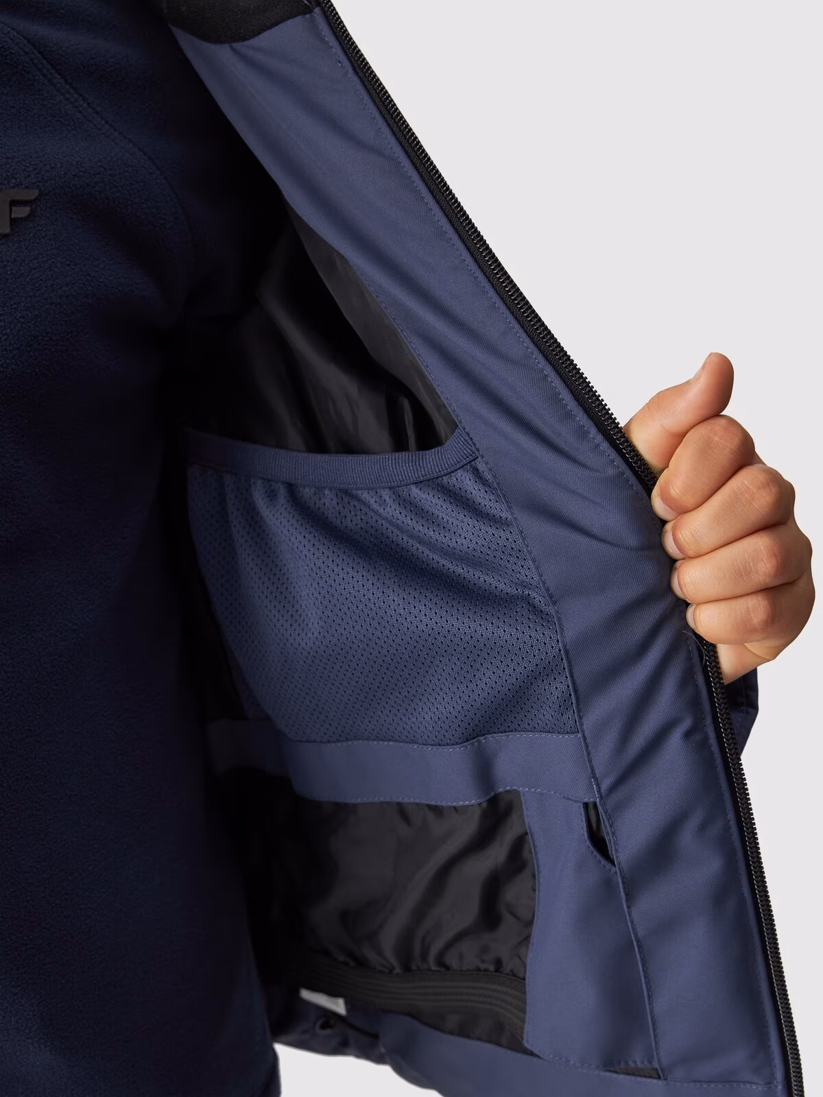 Kurtka narciarska puchowa membrana 5000 chłopięca - niebieska