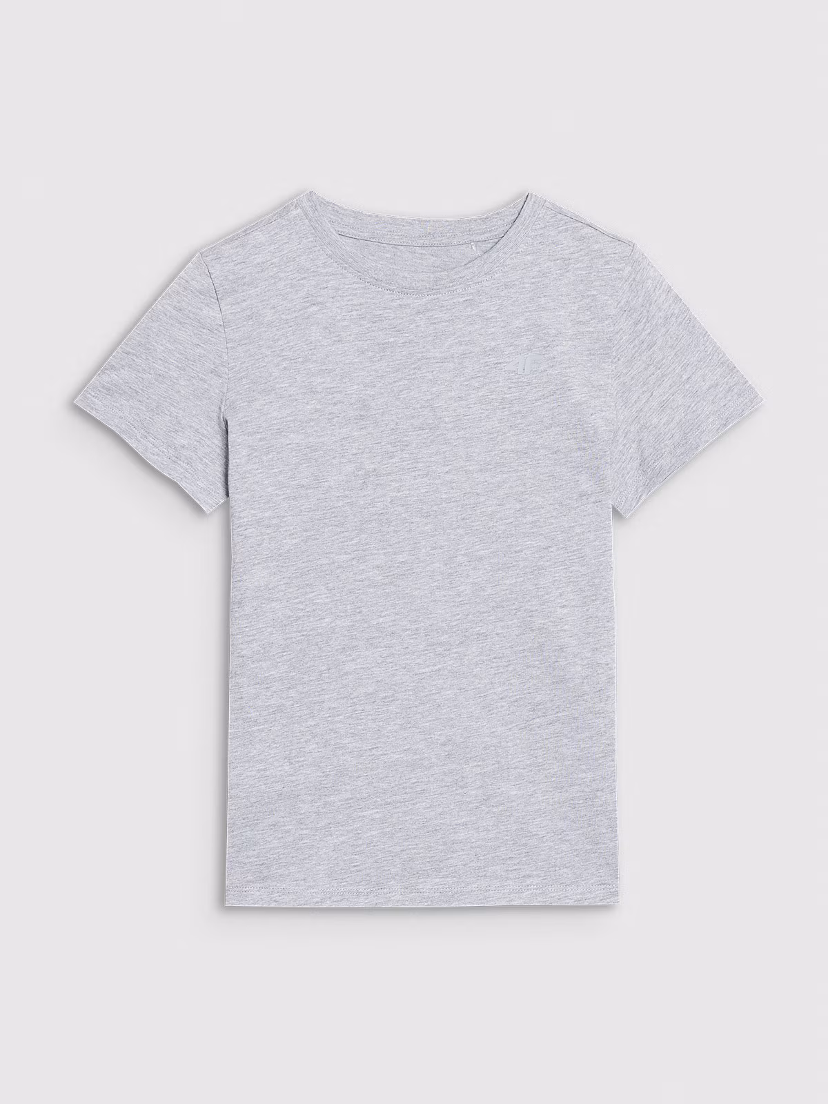 T-shirt regular gładki dziewczęcy - szary