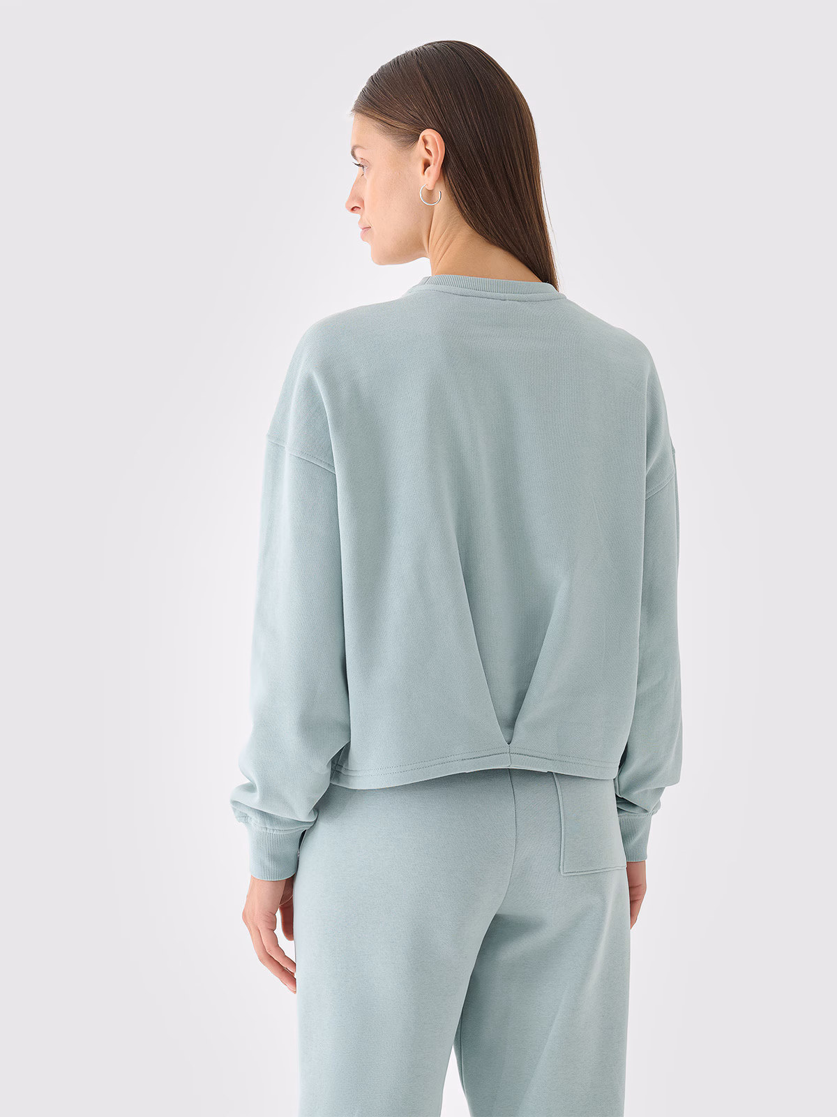 Bluza dresowa nierozpinana bez kaptura damska - różowa