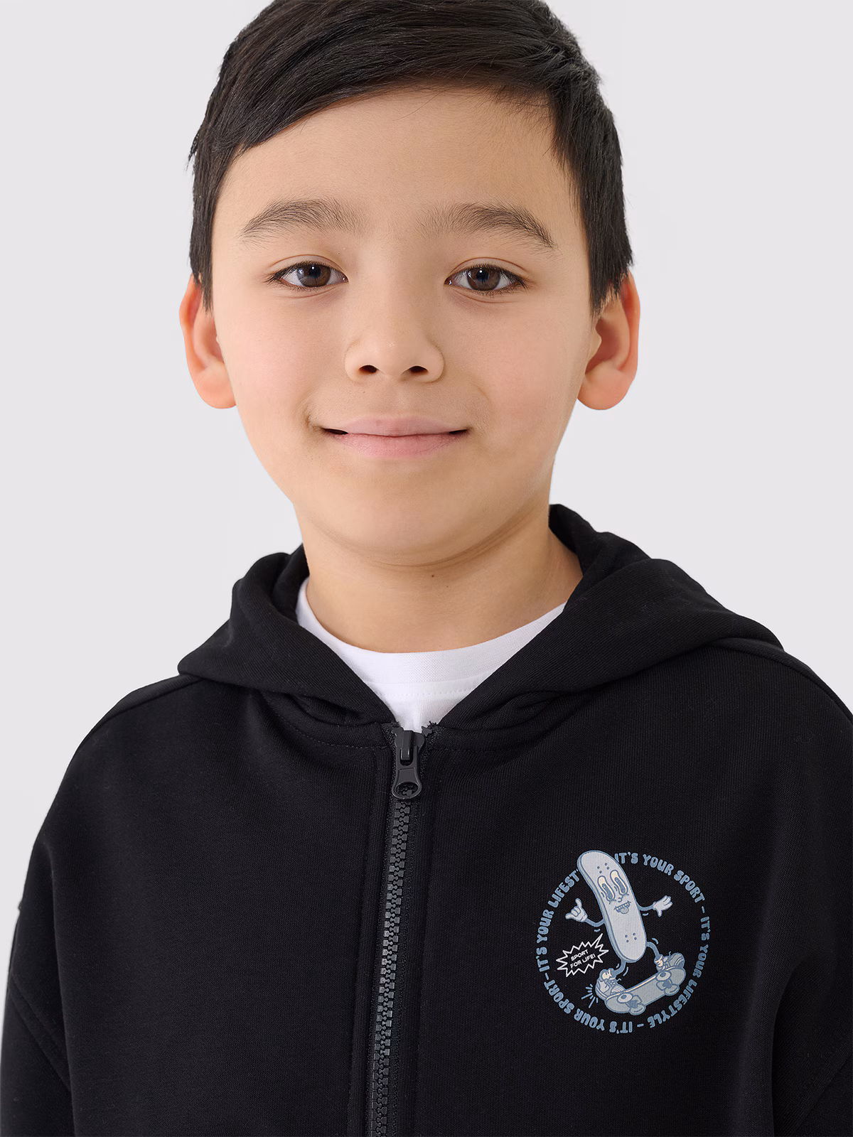 Bluza dresowa rozpinana z kapturem chłopięca - granatowa