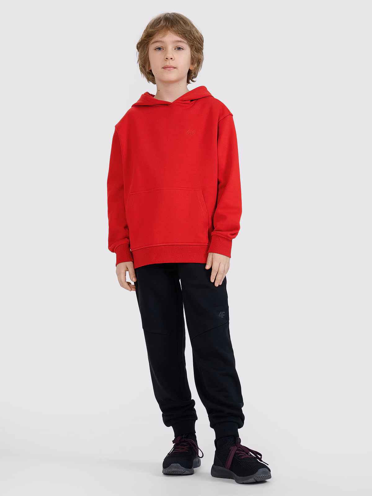 Bluza dresowa nierozpinana z kapturem chłopięca - turkusowa