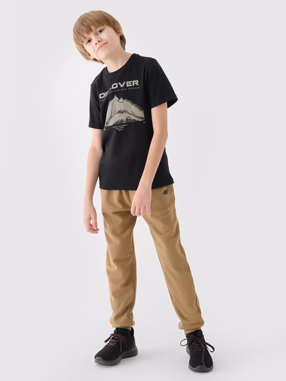 T-shirt z nadrukiem chłopięcy - żółty