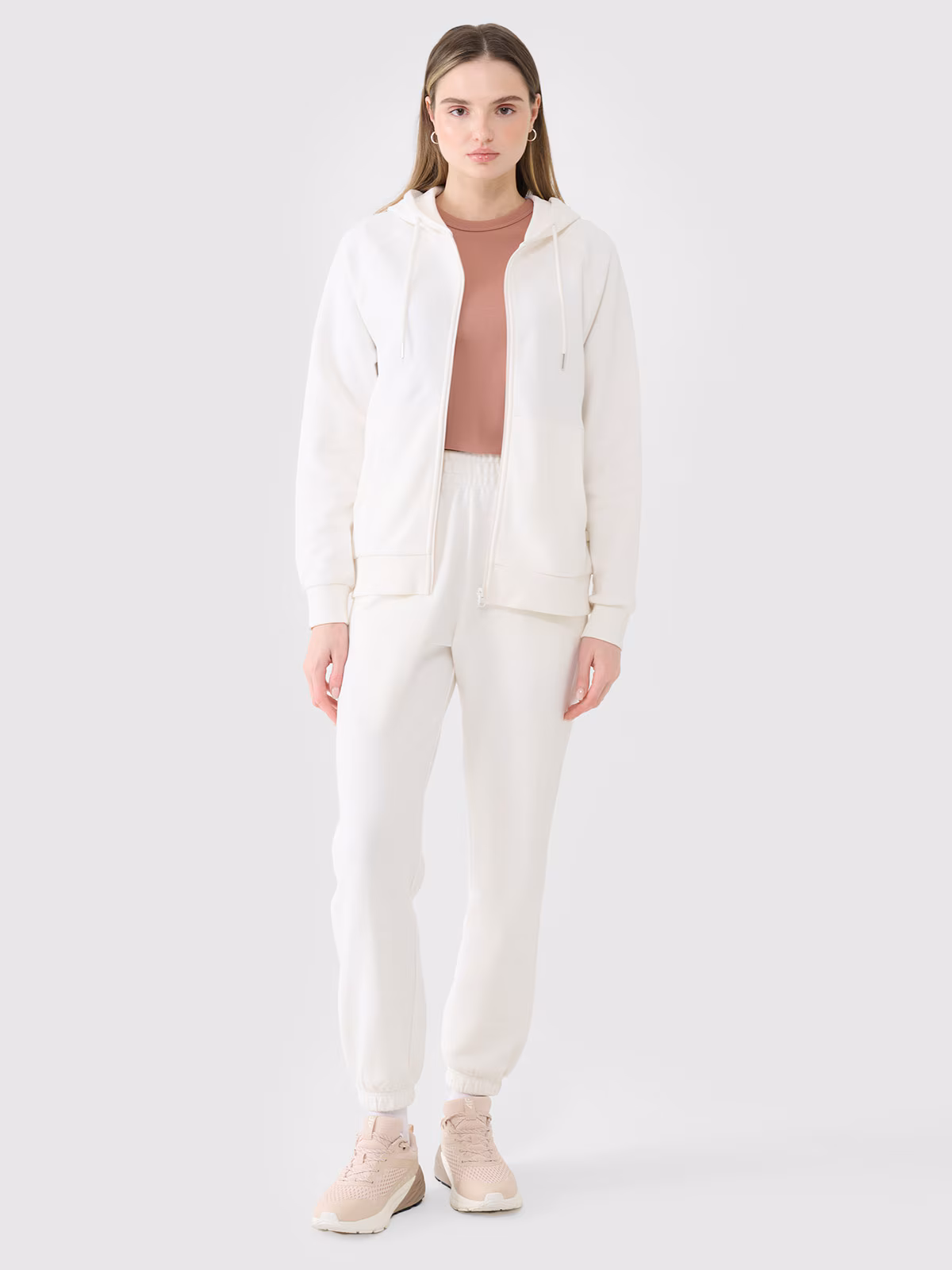 Spodnie dresowe joggery damskie - szare