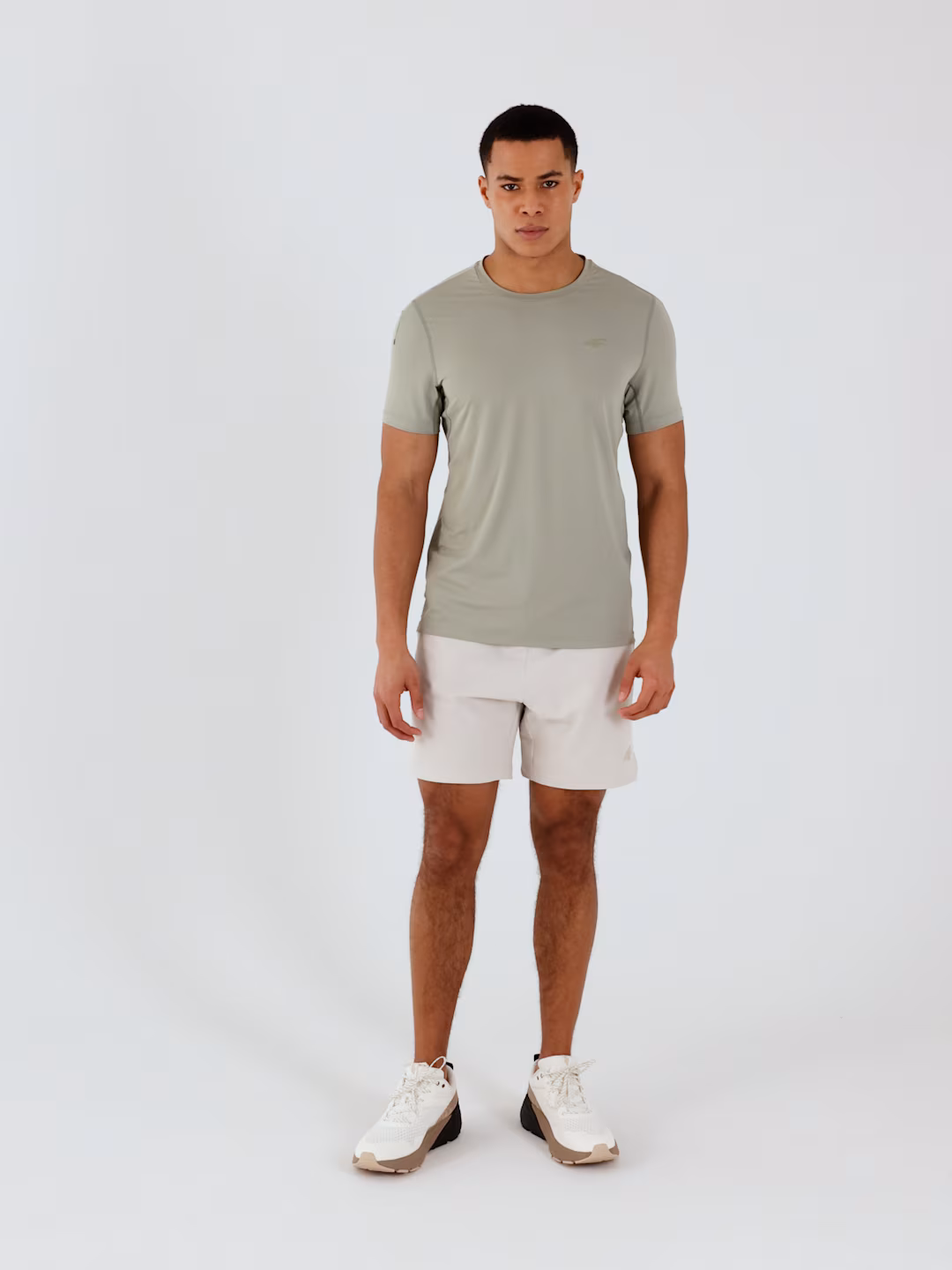 Koszulka treningowa regular szybkoschnąca męska - khaki